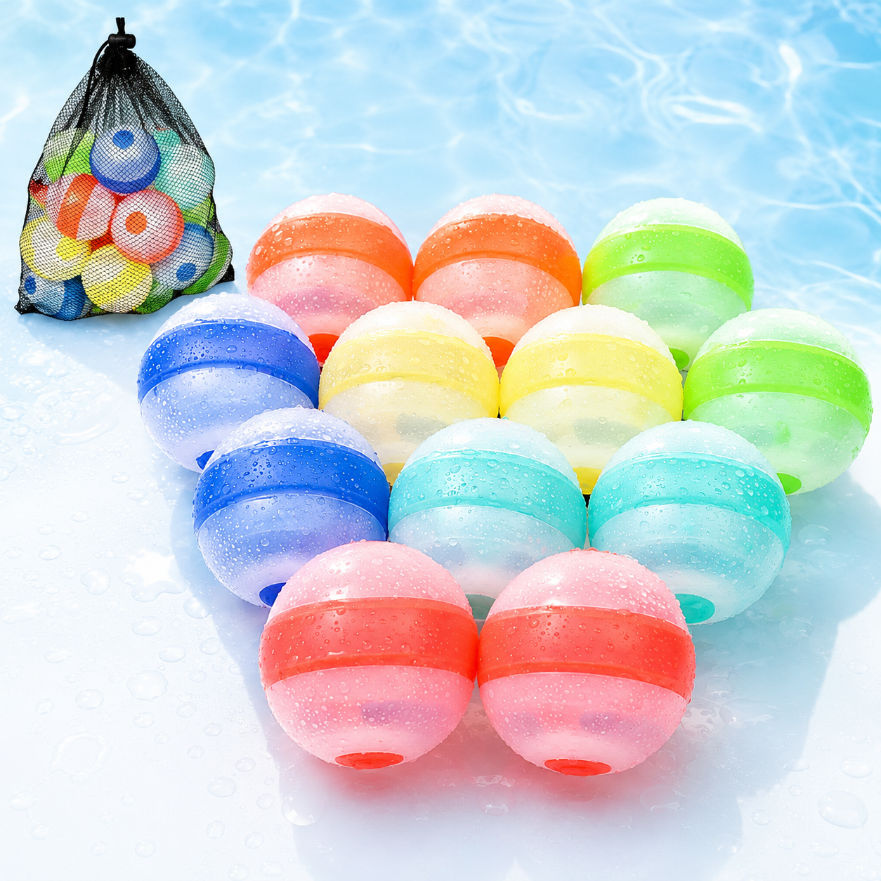 Healrize®Reusable Silicone Water Balls | Quick-Fill Magnet-Free Self-Sealing Splash Toys for Kids & Family Summer Fun💧1