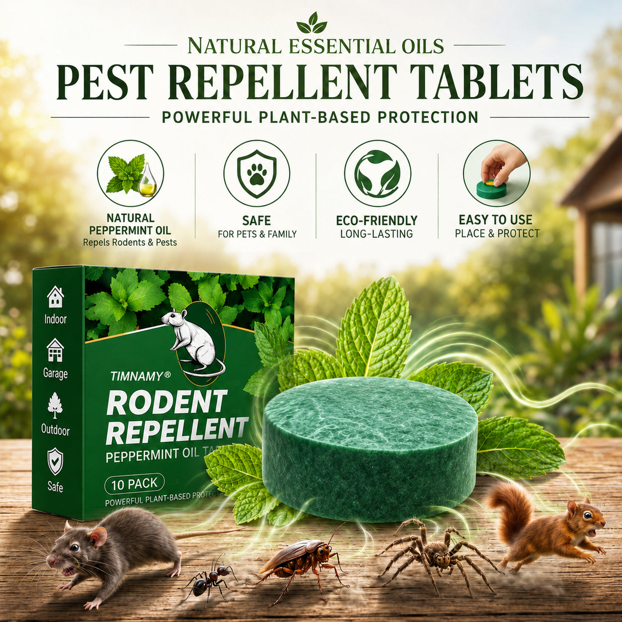💥LAST DAY SALE 50%OFF💥🟢 TIMNAMY® Natural Peppermint Rodent Repellent Pouches – 12 Pack