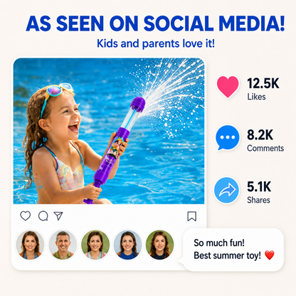 🥳 2026 HOT SALE💞70K+ SOLD! · 58% OFF! TIMNAMY® Pull-Out Firework Water Gun Toy 🎆💦 Fun Splash Water Blaster for Pool, Beach, Bath & Garden