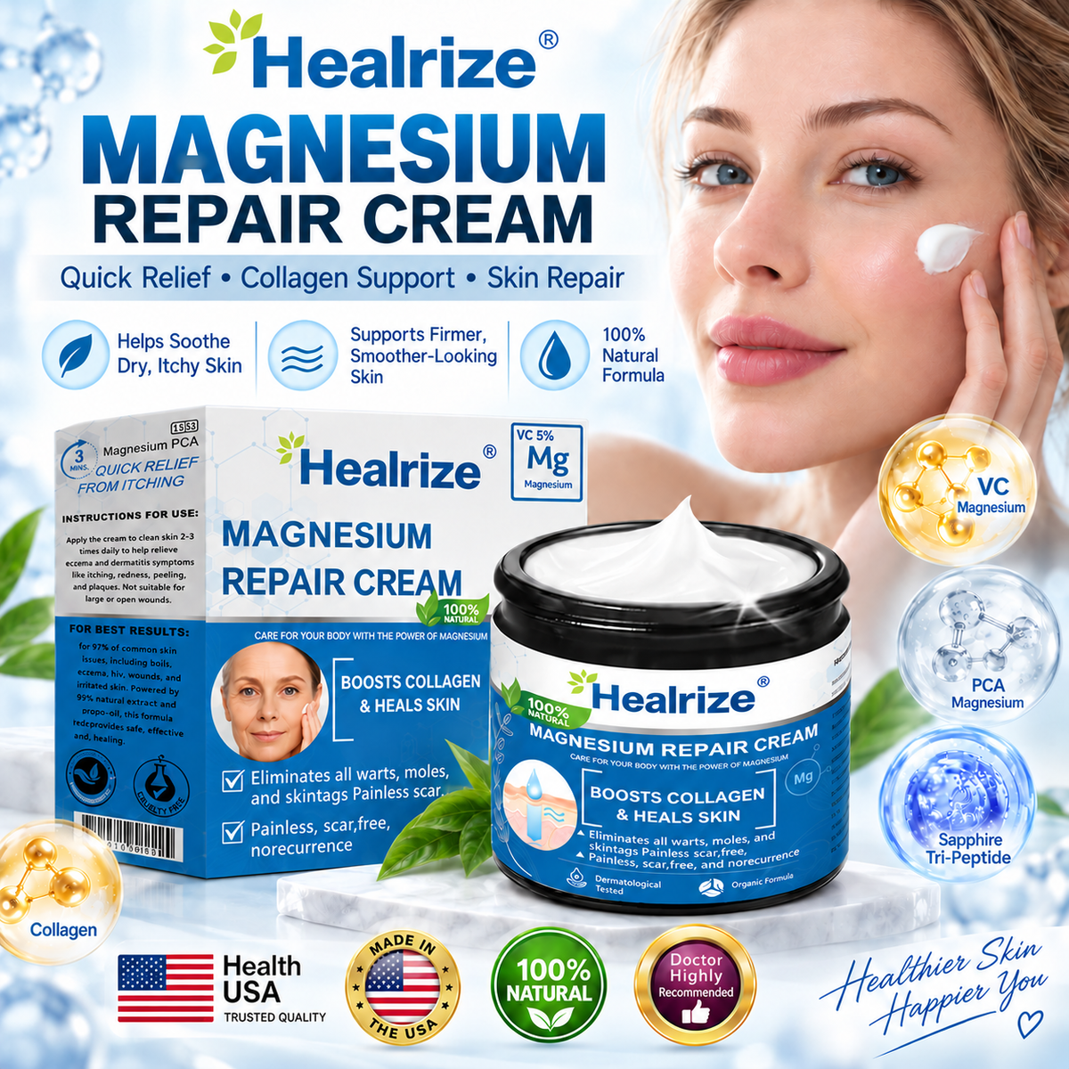 ✨ Official Store | Healrize® Magnesium Firming Body Cream – Deep Hydration for Smoother, Firmer-Looking Skin💝