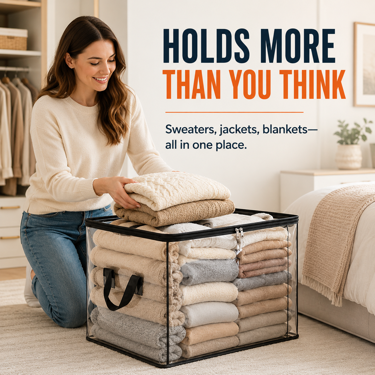 💥LAST DAY SALE 50%OFF💥TIMNAMY® Clear Stackable Storage Bags See Everything🏠 Store More Organize Faster📦📦1