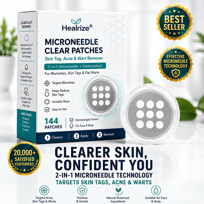 💦💦 𝐎𝐟𝐟𝐢𝐜𝐢𝐚𝐥 𝐒𝐭𝐨𝐫𝐞 |  Healrize®  👩‍⚕️𝐁𝐨𝐭𝐚𝐧𝐢𝐜𝐚𝐥 𝐌𝐢𝐜𝐫𝐨𝐧𝐞𝐞𝐝𝐥𝐞 𝐇𝐲𝐝𝐫𝐨𝐜𝐨𝐥𝐥𝐨𝐢𝐝 𝐏𝐚𝐭𝐜𝐡 (𝐅𝐨𝐫 𝐒𝐤𝐢𝐧 𝐓𝐚𝐠𝐬, 𝐒𝐦𝐚𝐥𝐥 𝐒𝐤𝐢𝐧 𝐆𝐫𝐨𝐰𝐭𝐡𝐬, 𝐖𝐚𝐫𝐭𝐬, 𝐌𝐨𝐥𝐞𝐬, 𝐀𝐠𝐞 𝐒𝐩𝐨𝐭𝐬 & 𝐏𝐢𝐠𝐦𝐞𝐧𝐭𝐚𝐭𝐢𝐨𝐧 𝐂𝐨𝐧𝐜𝐞𝐫𝐧𝐬)