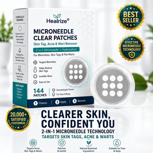 💦💦 𝐎𝐟𝐟𝐢𝐜𝐢𝐚𝐥 𝐒𝐭𝐨𝐫𝐞 |  Healrize®  👩‍⚕️𝐁𝐨𝐭𝐚𝐧𝐢𝐜𝐚𝐥 𝐌𝐢𝐜𝐫𝐨𝐧𝐞𝐞𝐝𝐥𝐞 𝐇𝐲𝐝𝐫𝐨𝐜𝐨𝐥𝐥𝐨𝐢𝐝 𝐏𝐚𝐭𝐜𝐡 (𝐅𝐨𝐫 𝐒𝐤𝐢𝐧 𝐓𝐚𝐠𝐬, 𝐒𝐦𝐚𝐥𝐥 𝐒𝐤𝐢𝐧 𝐆𝐫𝐨𝐰𝐭𝐡𝐬, 𝐖𝐚𝐫𝐭𝐬, 𝐌𝐨𝐥𝐞𝐬, 𝐀𝐠𝐞 𝐒𝐩𝐨𝐭𝐬 & 𝐏𝐢𝐠𝐦𝐞𝐧𝐭𝐚𝐭𝐢𝐨𝐧 𝐂𝐨𝐧𝐜𝐞𝐫𝐧𝐬)