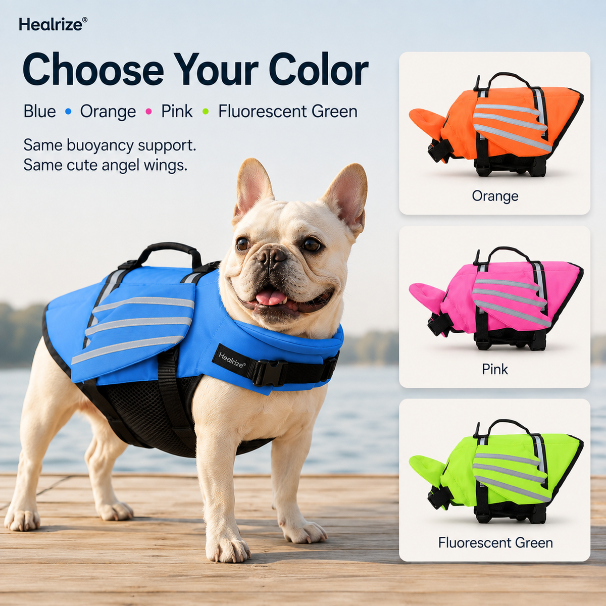 🐶Healrize® Dog Life Jacket – Adorable Wings, Buoyancy Support & Reflective Safety🌊