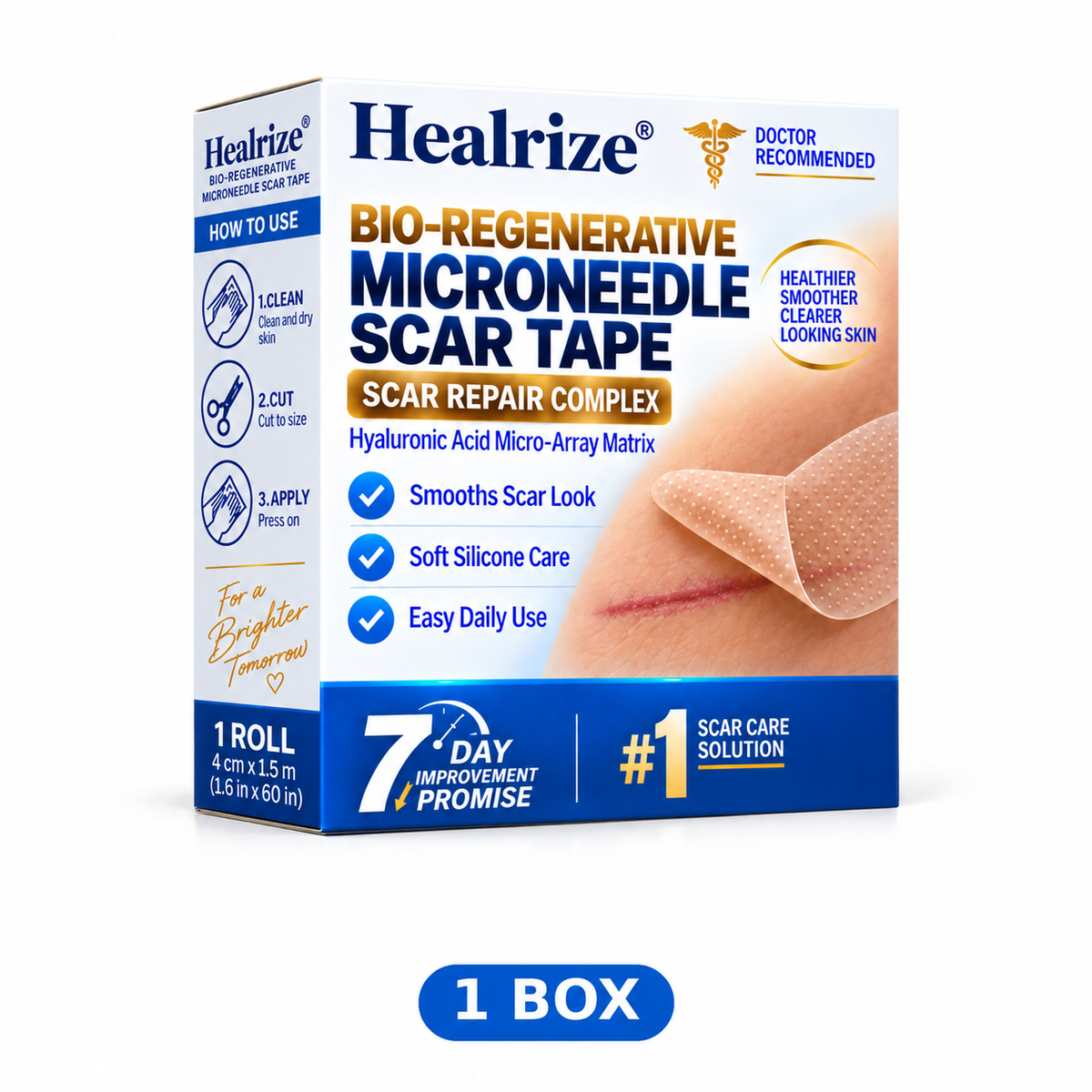😍Healrize® Bio-Regenerative Microneedle Scar Tape | Helps Flatten, Soften & Smooth Raised Scars | 1.5m Roll