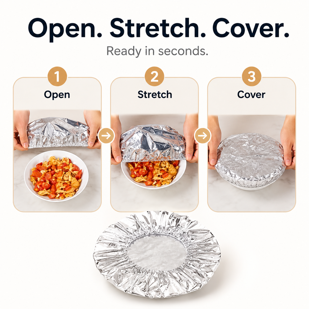 🔥 Healrize® Collapsible Aluminum Foil Food Cover | Keep Meals Warm, Fresh & Protected from Fruit Flies 🍲⏱️1