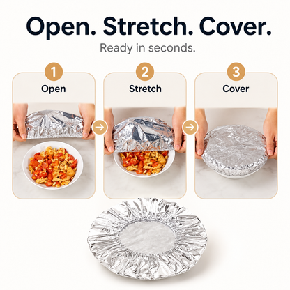 🔥 Healrize® Collapsible Aluminum Foil Food Cover | Keep Meals Warm, Fresh & Protected from Fruit Flies 🍲⏱️1