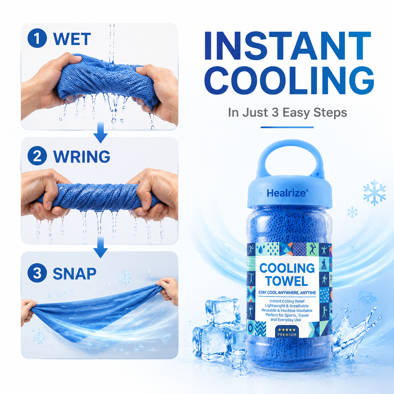 💦Summer Hot Sale -⚡50K+ SOLD!❄️Healrize® Cold Sweat Towel You Can Use Anywhere, Anytime! Reusable Soft Absorbent Cooling Portable