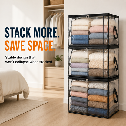 💥LAST DAY SALE 50%OFF💥TIMNAMY® Clear Stackable Storage Bags See Everything🏠 Store More Organize Faster📦📦1