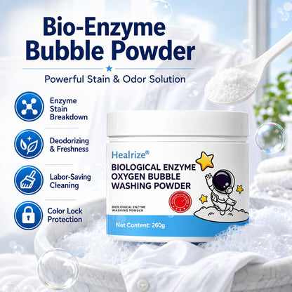 🔥 Healrize® Biological Enzyme Oxygen Bubble Washing Powder | Deep Stain Remover for Clothes, Towels, Bedding & White Sneakers🎉🎉1