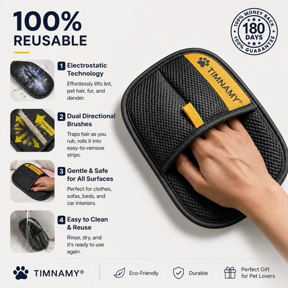 80% OFF TODAY🔥:TIMNAMY® 🎁Electrostatic Pet Hair Removal Glove – Lifts Embedded Fur in Seconds, Reusable & Washable, Works on Sofas, Clothes & Cars🎁🎁1
