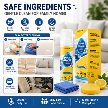 🔥 Healrize® 4-in-1 Multi-Enzyme Foam Cleaner | Deep Cleaning Foam for Car Interior, Sofa, Kitchen & Bathroom✨✨3