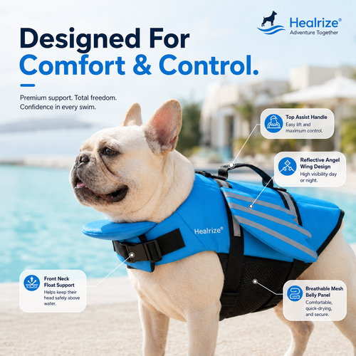 🐶Healrize® Dog Life Jacket – Adorable Wings, Buoyancy Support & Reflective Safety🌊