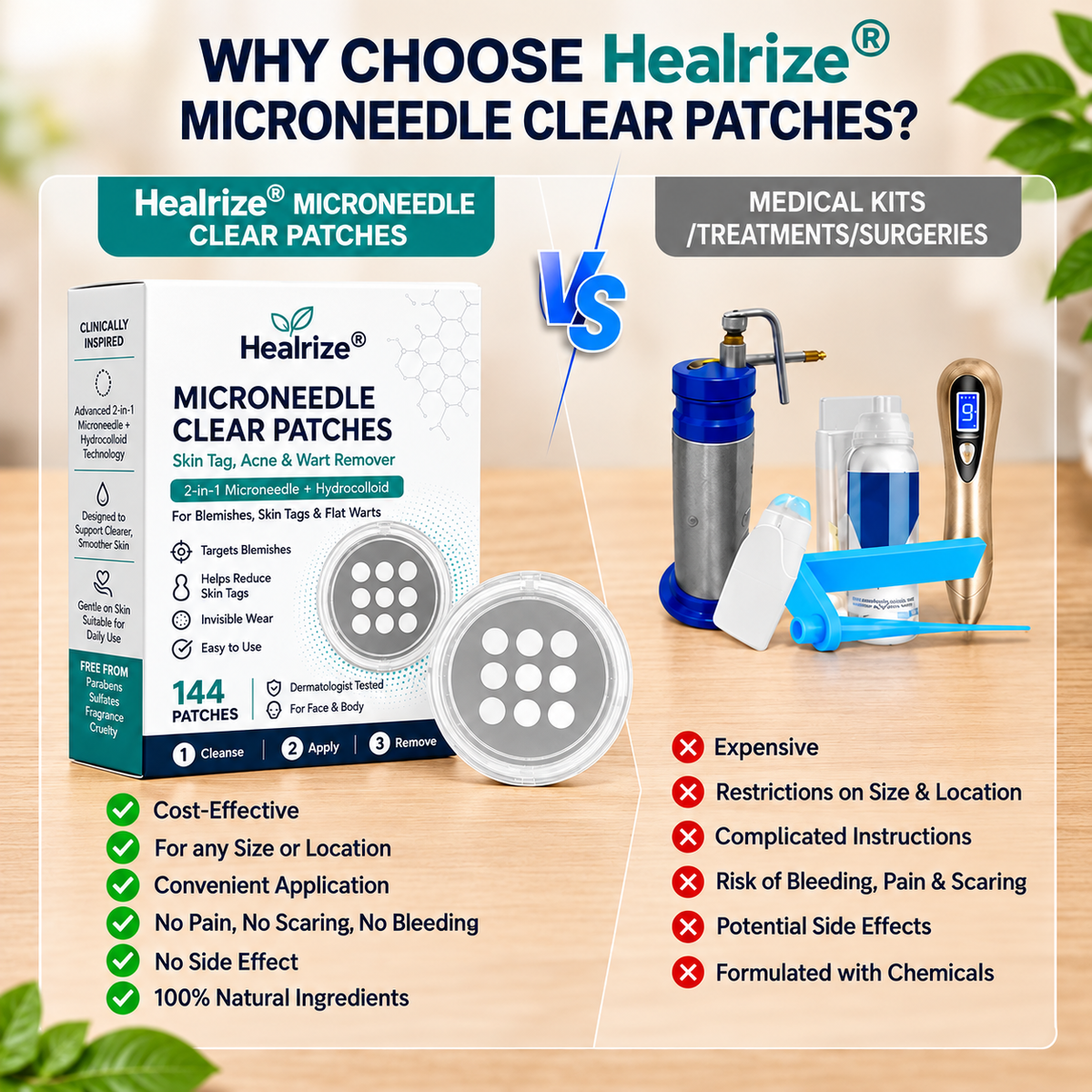 💦💦 𝐎𝐟𝐟𝐢𝐜𝐢𝐚𝐥 𝐒𝐭𝐨𝐫𝐞 |  Healrize®  👩‍⚕️𝐁𝐨𝐭𝐚𝐧𝐢𝐜𝐚𝐥 𝐌𝐢𝐜𝐫𝐨𝐧𝐞𝐞𝐝𝐥𝐞 𝐇𝐲𝐝𝐫𝐨𝐜𝐨𝐥𝐥𝐨𝐢𝐝 𝐏𝐚𝐭𝐜𝐡 (𝐅𝐨𝐫 𝐒𝐤𝐢𝐧 𝐓𝐚𝐠𝐬, 𝐒𝐦𝐚𝐥𝐥 𝐒𝐤𝐢𝐧 𝐆𝐫𝐨𝐰𝐭𝐡𝐬, 𝐖𝐚𝐫𝐭𝐬, 𝐌𝐨𝐥𝐞𝐬, 𝐀𝐠𝐞 𝐒𝐩𝐨𝐭𝐬 & 𝐏𝐢𝐠𝐦𝐞𝐧𝐭𝐚𝐭𝐢𝐨𝐧 𝐂𝐨𝐧𝐜𝐞𝐫𝐧𝐬)