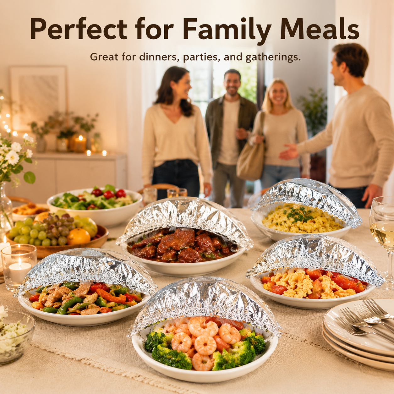🔥 Healrize® Collapsible Aluminum Foil Food Cover | Keep Meals Warm, Fresh & Protected from Fruit Flies 🍲⏱️1
