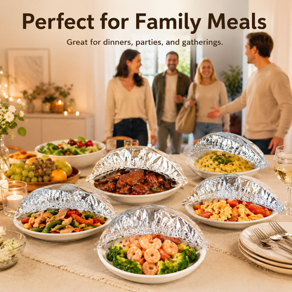 🔥 Healrize® Collapsible Aluminum Foil Food Cover | Keep Meals Warm, Fresh & Protected from Fruit Flies 🍲⏱️1