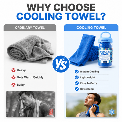 💦Summer Hot Sale -⚡50K+ SOLD!❄️Healrize® Cold Sweat Towel You Can Use Anywhere, Anytime! Reusable Soft Absorbent Cooling Portable