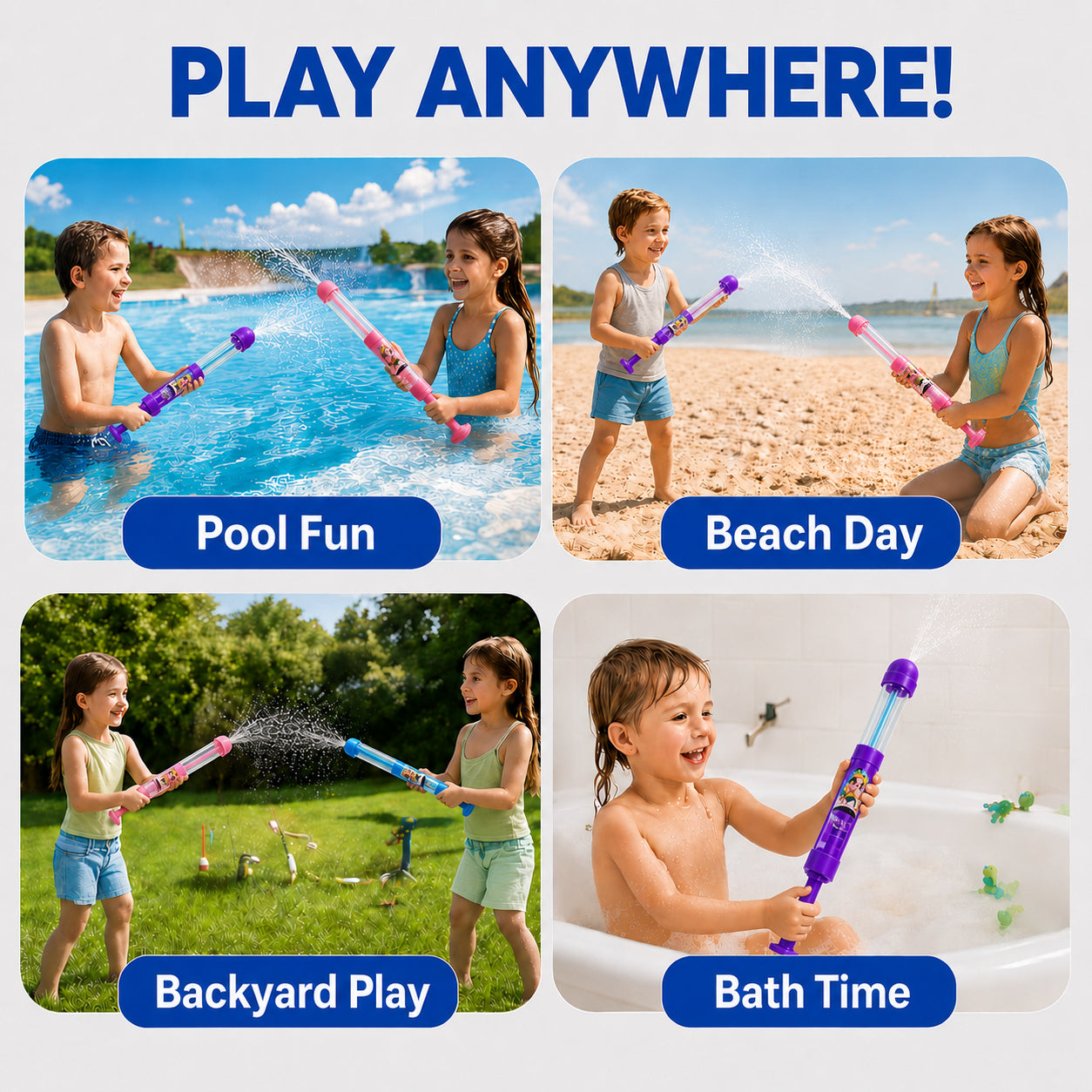 🥳 2026 HOT SALE💞70K+ SOLD! · 58% OFF! TIMNAMY® Pull-Out Firework Water Gun Toy 🎆💦 Fun Splash Water Blaster for Pool, Beach, Bath & Garden