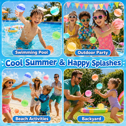 Healrize®Reusable Silicone Water Balls | Quick-Fill Magnet-Free Self-Sealing Splash Toys for Kids & Family Summer Fun💧1