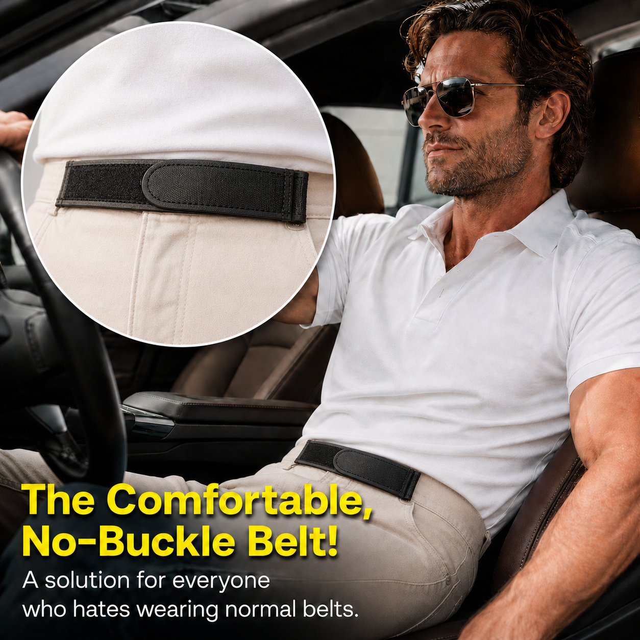 ✨Healrize® No-Buckle Elastic Comfort Belt | Invisible Stretch Velcro Belt for Jeans, Pants & Travel👖1