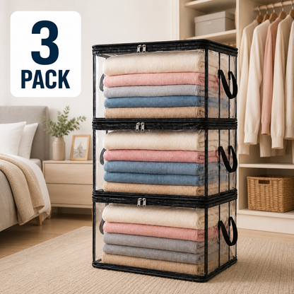 💥LAST DAY SALE 50%OFF💥TIMNAMY® Clear Stackable Storage Bags See Everything🏠 Store More Organize Faster📦📦1