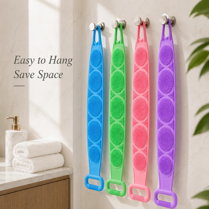💦 Healrize®  27.6" Dual-Sided Silicone Back Scrubber — Extra-Long Flexible Bath Strap with Easy-Grip Handles