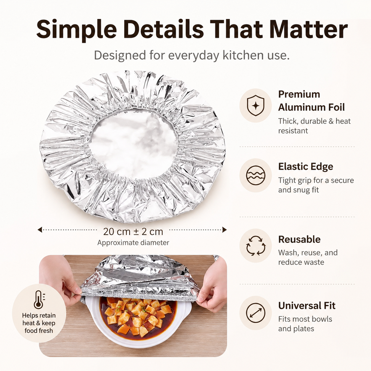 🔥 Healrize® Collapsible Aluminum Foil Food Cover | Keep Meals Warm, Fresh & Protected from Fruit Flies 🍲⏱️1