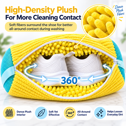👟 Healrize® High-Density Plush Shoe Washing Bag | Upgraded 15.4" × 7.5" ✨