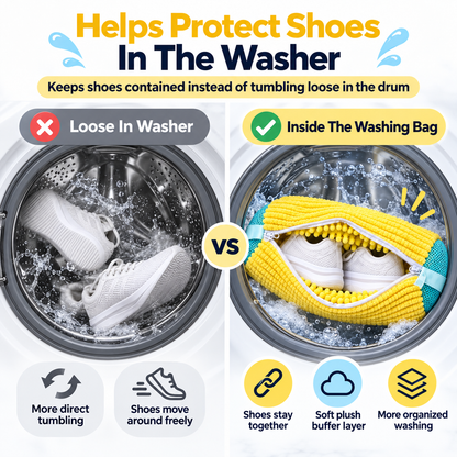 👟 Healrize® High-Density Plush Shoe Washing Bag | Upgraded 15.4" × 7.5" ✨