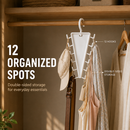 👚 Healrize® 12-Hook Closet Organizer – 🔥 Reinforced Pro Upgrade for More Storage & Stability