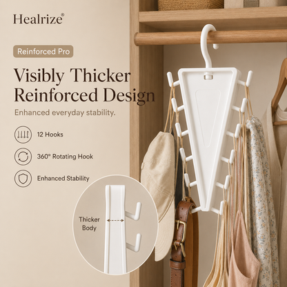 👚 Healrize® 12-Hook Closet Organizer – 🔥 Reinforced Pro Upgrade for More Storage & Stability