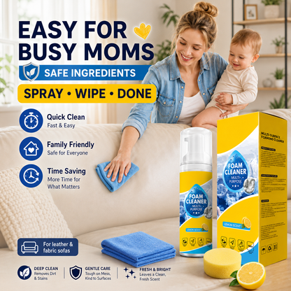 🔥 TIMNAMY® 4-in-1 Multi-Enzyme Foam Cleaner | Deep Cleaning Foam for Car Interior, Sofa, Kitchen & Bathroom
