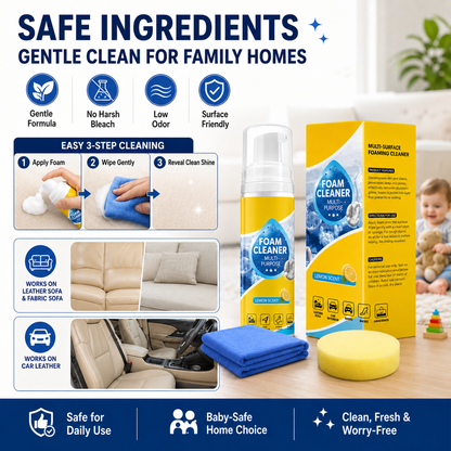 🔥 TIMNAMY® 4-in-1 Multi-Enzyme Foam Cleaner | Deep Cleaning Foam for Car Interior, Sofa, Kitchen & Bathroom