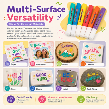 🎨Healrize® Magical Puffy 3D Ink Markers | Heat-Activated Popcorn Pens for Kids DIY Crafts, Raised Bubble Art, Cards, Scrapbooks & Multi-Surface Decorating🎁1