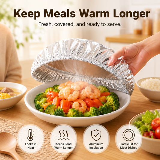 🔥 Healrize® Collapsible Aluminum Foil Food Cover | Keep Meals Warm, Fresh & Protected from Fruit Flies 🍲⏱️1
