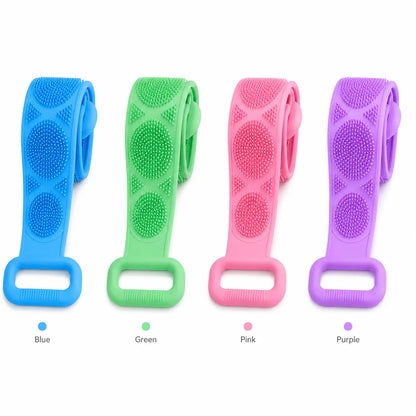 💦 Healrize®  27.6" Dual-Sided Silicone Back Scrubber — Extra-Long Flexible Bath Strap with Easy-Grip Handles