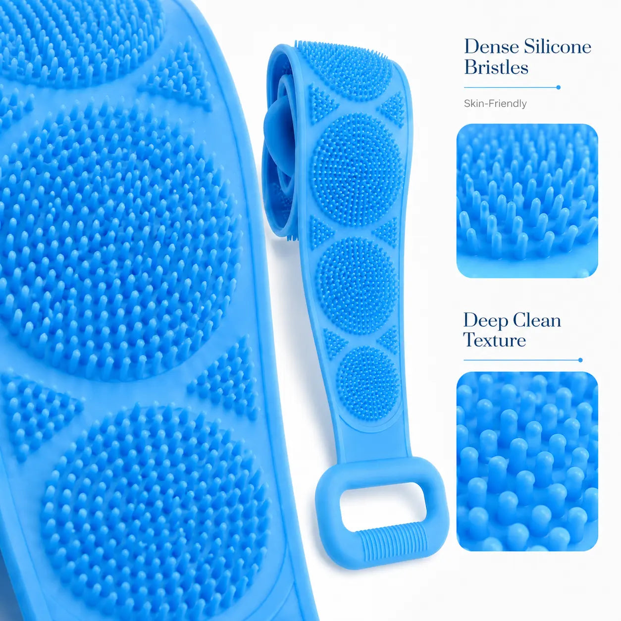 💦 Healrize®  27.6" Dual-Sided Silicone Back Scrubber — Extra-Long Flexible Bath Strap with Easy-Grip Handles