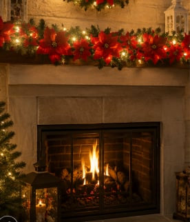🎄 Healrize® PoinsettiaGlow Garland Lights – Add Warm Christmas Magic to Trees, Mantels & More🌺