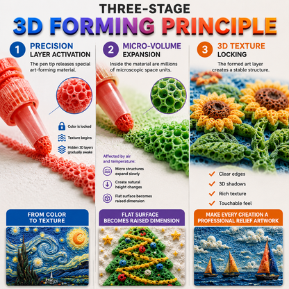 🎨Save 50% by ordering today丨Healrize® 3D Relief Art Pen – Turn Flat Drawings Into Touchable 3D Art✨✨