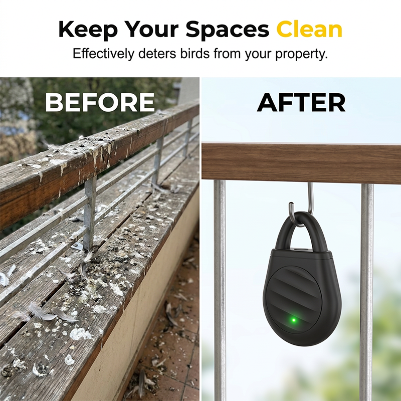 🐦Healrize® No more trouble from birds, beasts and locusts！Portable Ultrasonic Bird Repellent Keychain